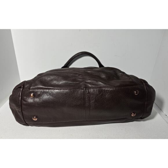 B. Makowsky Shoulder Bag Brown Leather Copper Hardware Large Slouchy Bag - Picture 8 of 16
